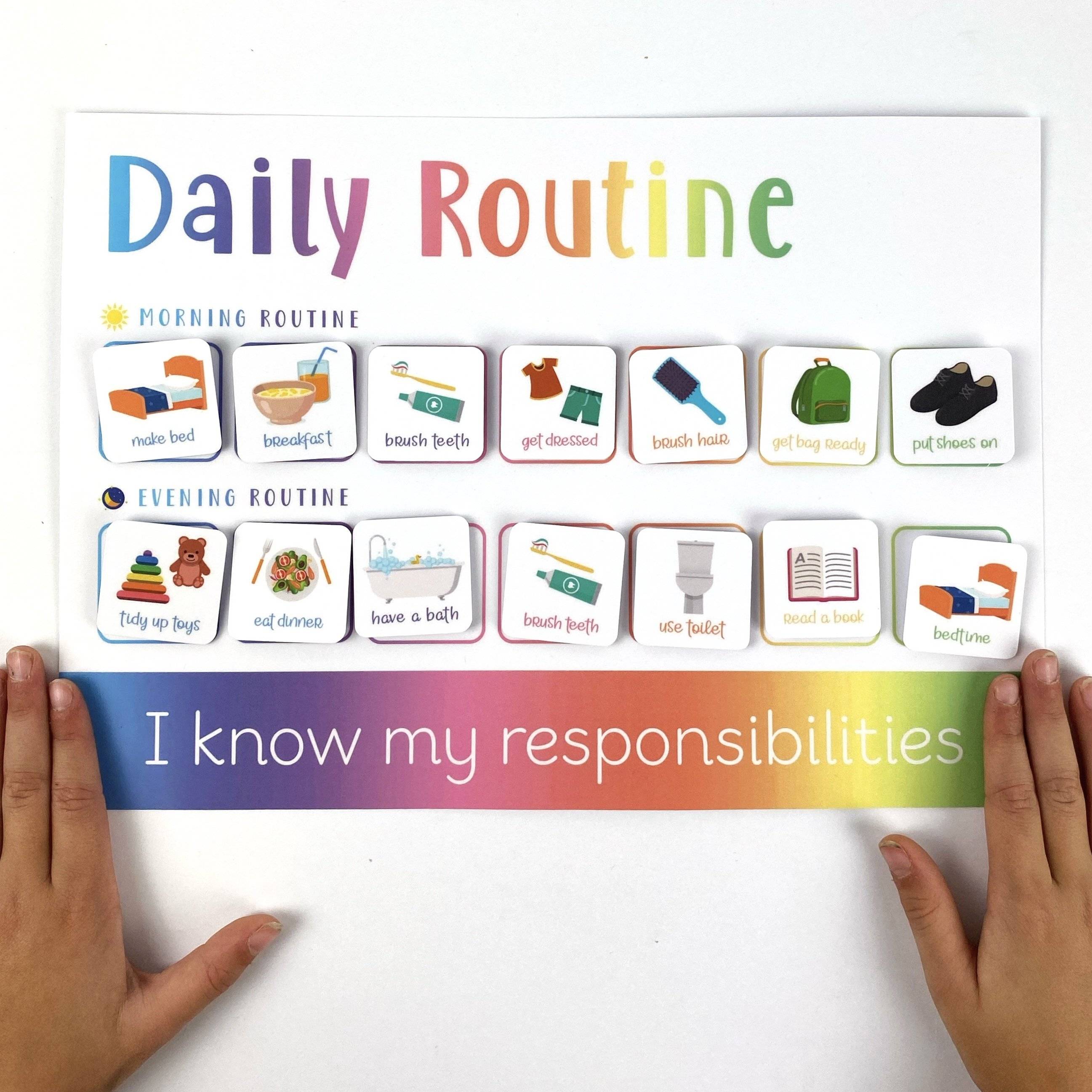 Children's Daily Routine Chart (Morning and Evening Routine) – Little ...