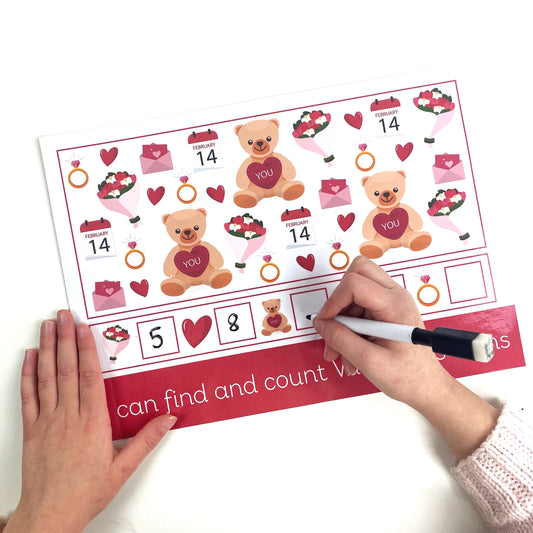 Find & Count Valentine's Learning Mat