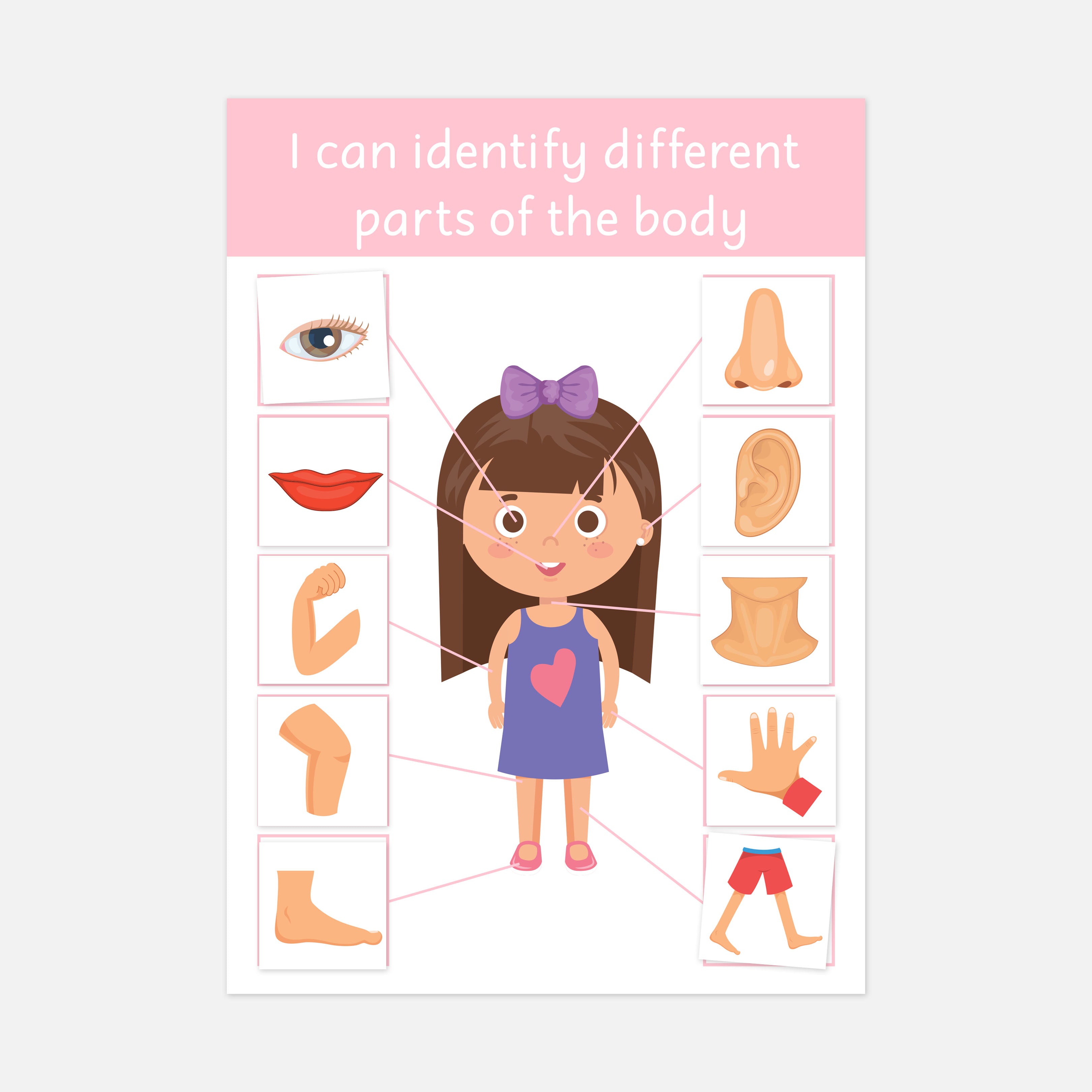 Personalised 'My Body' Matching Learning Mat | Toddler Learning ...