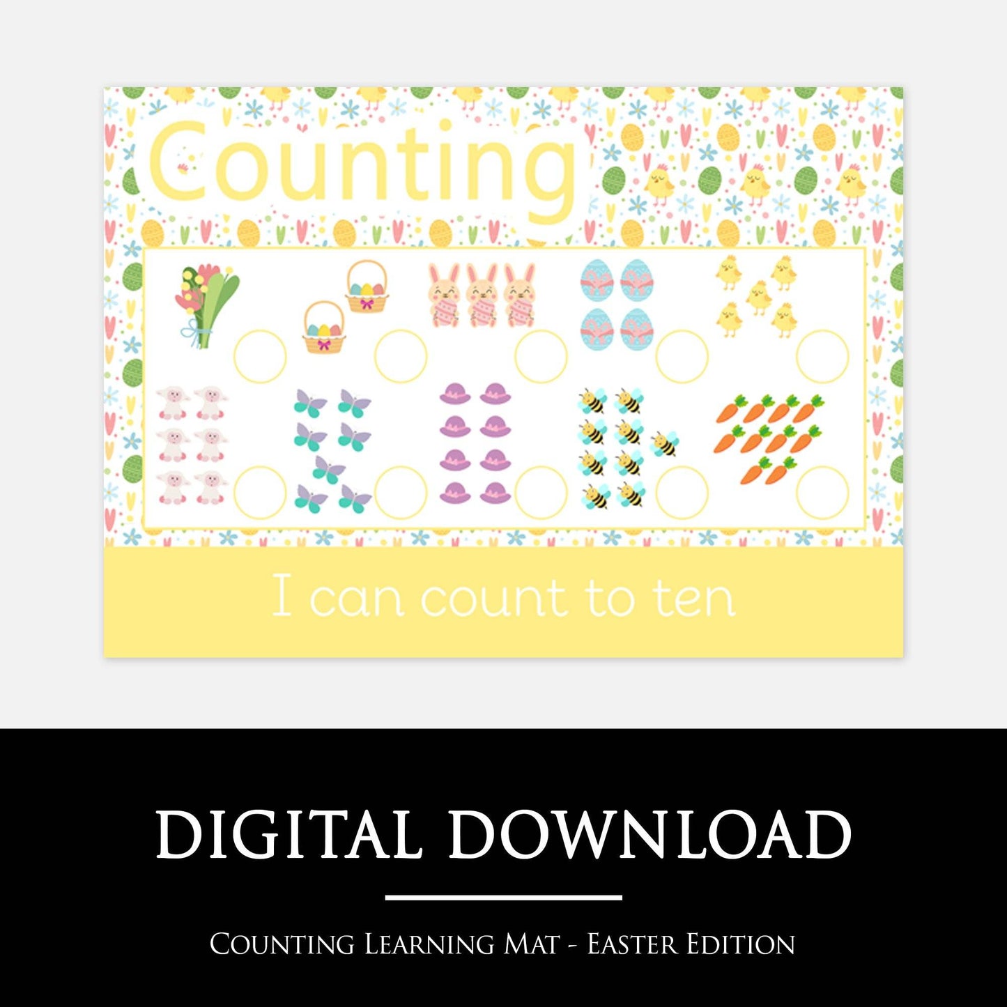 Set of 6 Easter Activity Learning Mats | Digital Download-Little Boo Learning-